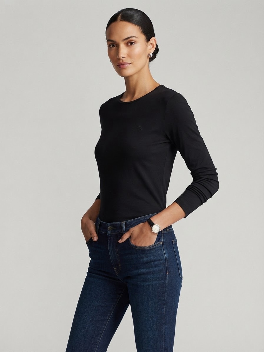 Ralph Lauren Black Long-Sleeve Crew Tee